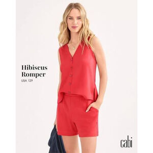 Cabi Hibiscus Romper #6809 Size M